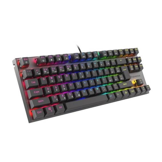Obrázok pre GAMING KEYBOARD GENESIS THOR 303 TKL CZ/SK RGB BACKLIGHT MECHANICAL RED BLACK HOT SWAP