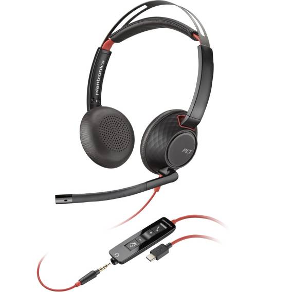 Obrázok pre HP Poly Stereofonní náhlavní souprava Poly Blackwire 5220 USB-C + 3,5mm konektor + adaptér USB-C/A