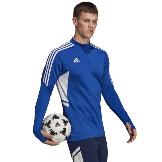 Obrázok pre adidas Condivo 22 Training Men's Sweatshirt 1/2 zip blue-white HA6271