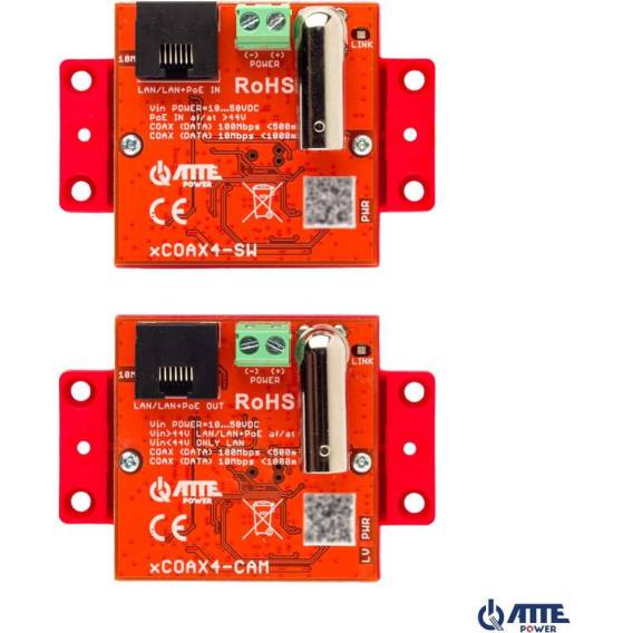 Obrázok pre A set of active converters for Ethernet and PoE transmission ATTE xCOAX4-SET