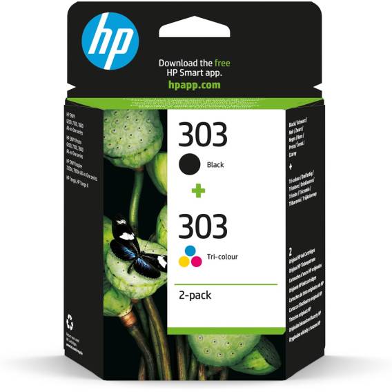 Obrázok pre HP Dvojbalení černé a tříbarevné originální inkoustové kazety 303