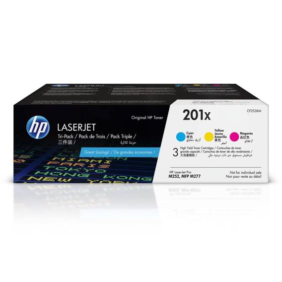 Obrázok pre HP 201X Trojbalení originálních tonerových kazet LaserJet, azurová/purpurová/žlutá