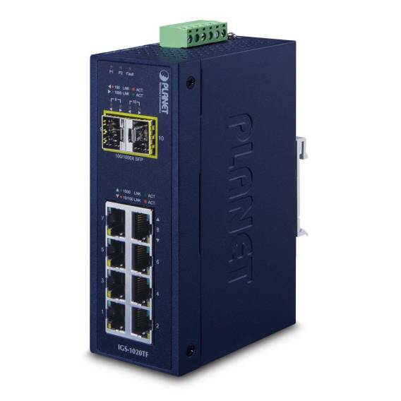 Obrázok pre PLANET IGS-1020TF síťový přepínač Nespravované Gigabit Ethernet (10/100/1000) Modrá