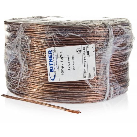 Obrázok pre PRZEWÓD GŁOŚNIKOWY BITNER BiTsound PGY-p (TLgY) 2x1,5mm ROLKA 100m.