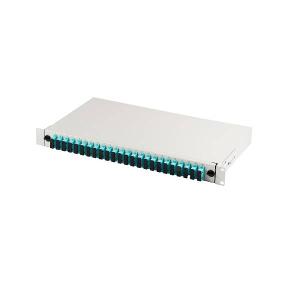 Obrázok pre FO patch panel with 19'' 1U accessory, 24x SC dx, OM3, adapters, extendable, gray
