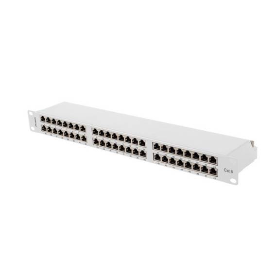 Obrázok pre PATCH PANEL 48 PORT 1U 19" CAT6 FTP SHIELDED GRAY LANBERG