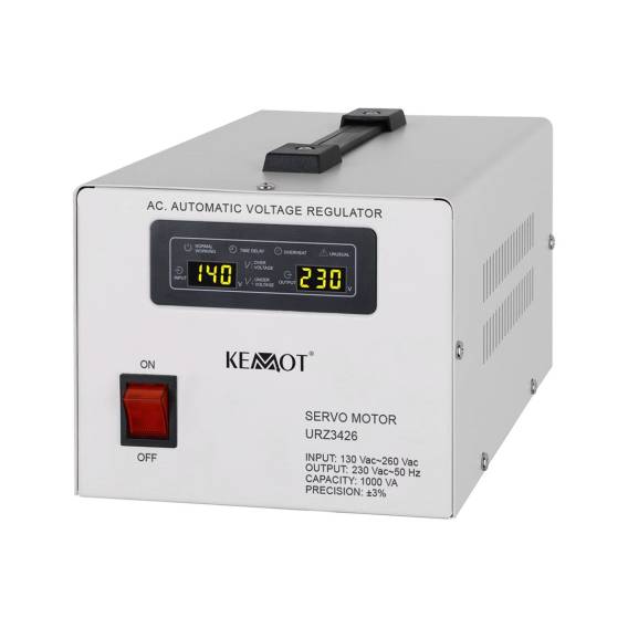 Obrázok pre KEMOT MSER-1000 Automatic Voltage Stabilizer (1000 VA, Servo Motor)