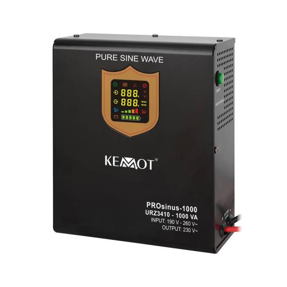 Obrázok pre Wall-mounted uninterruptible power supply KEMOT PROsinus-1000 converter with pure sine wave and charging function 12V 230V 1000VA/700W