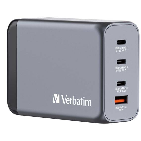 Obrázok pre Verbatim GNC-240 GaN Charger 4 Port 240W USB A/C (EU/UK/US)