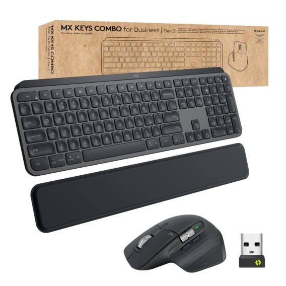 Obrázok pre Logitech Master MX Keys Combo for Bussiness klávesnice Obsahuje myš Kancelář RF bezdrátové + Bluetooth QWERTY US Mezinárodní Grafit