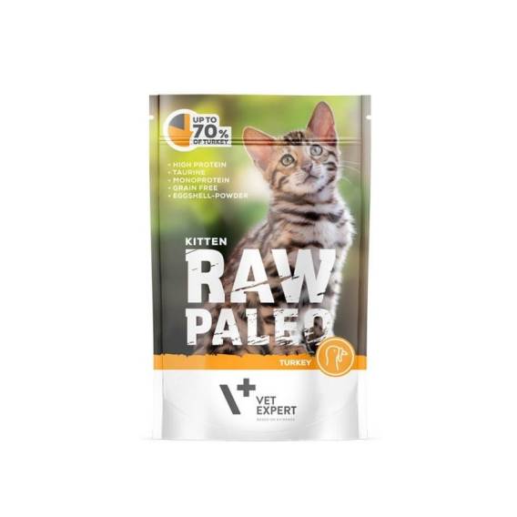 Obrázok pre VETEXPERT Raw Paleo Kitten Cat Turkey Mono - mokré krmivo pro koťata - 100 g