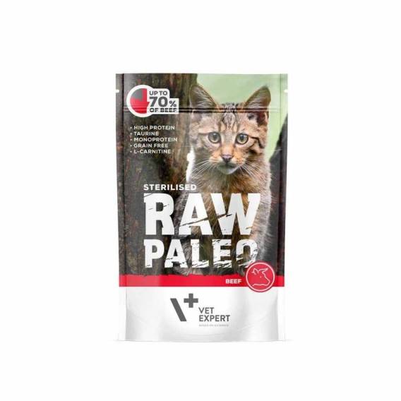 Obrázok pre VETEXPERT Raw Paleo Adult Cat Sterilized Beef Mono - mokré krmivo pro kočky - 100 g