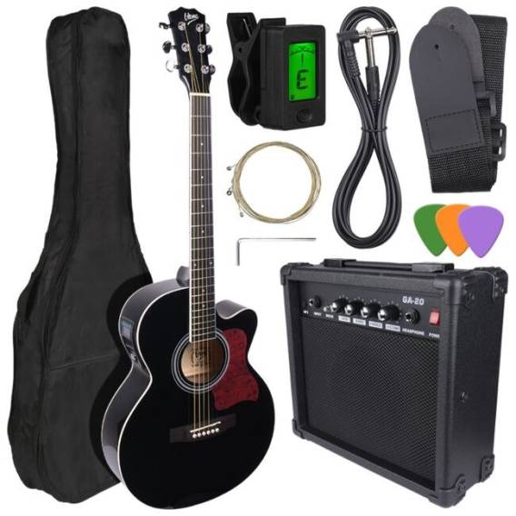 Obrázok pre V-TONE EAG SET BK - sada (elektroakustická kytara 4/4 + zesilovač)