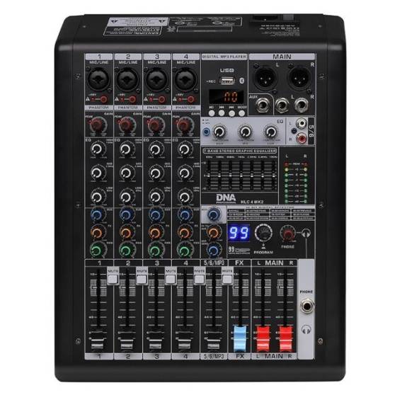 Obrázok pre DNA Professional HLC 4 MK2 - analogový mixážní pult s USB, Bluetooth, MP3, fantomovým napájením a DSP procesorem
