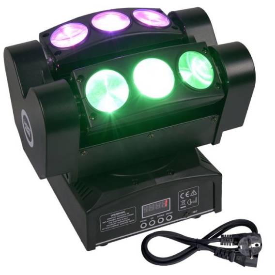 Obrázok pre LIGHT4ME SPIDER HEAD 6x10 disco effect movement head