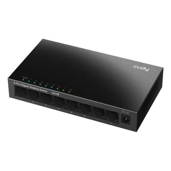 Obrázok pre Cudy GS108 síťový přepínač Nespravované Gigabit Ethernet (10/100/1000) Černá
