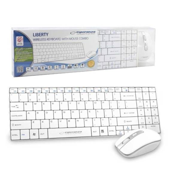 Obrázok pre Esperanza EK122W klávesnice RF bezdrátový QWERTY Bílá