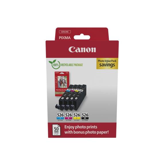 Obrázok pre Canon 4540B019 inkoustová náplň 4 kusů Originální Černá, Azurová, Purpurová, Žlutá