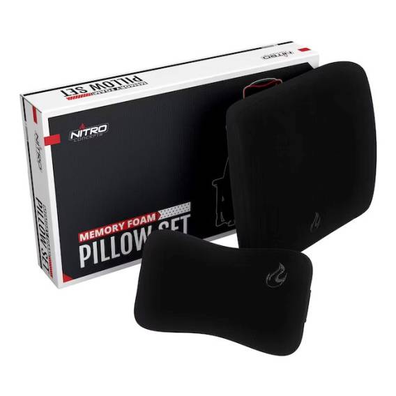 Obrázok pre Nitro Concepts Memory Foam Pillow Set Black/Black - sada pěnových polštářů