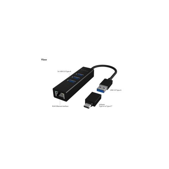 Obrázok pre ICY BOX IB-HUB1419-LAN USB 3.2 Gen 1 (3.1 Gen 1) Type-A Černá