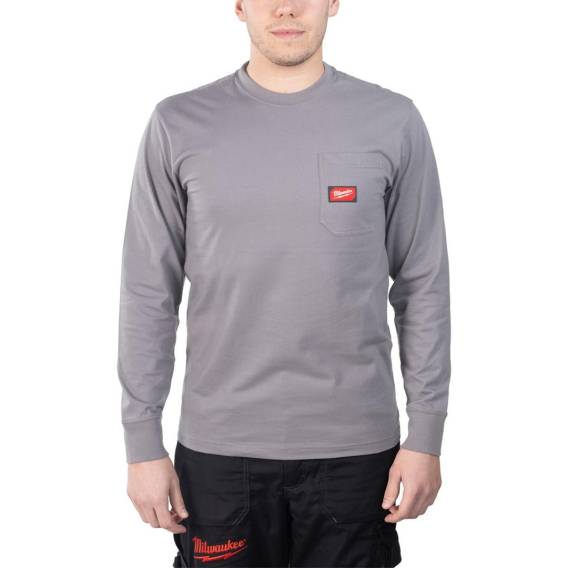 Obrázok pre MILWAUKEE LONG SLEEVE POCKET T-SHIRT - LIGHT GREY WTLSGR-XL