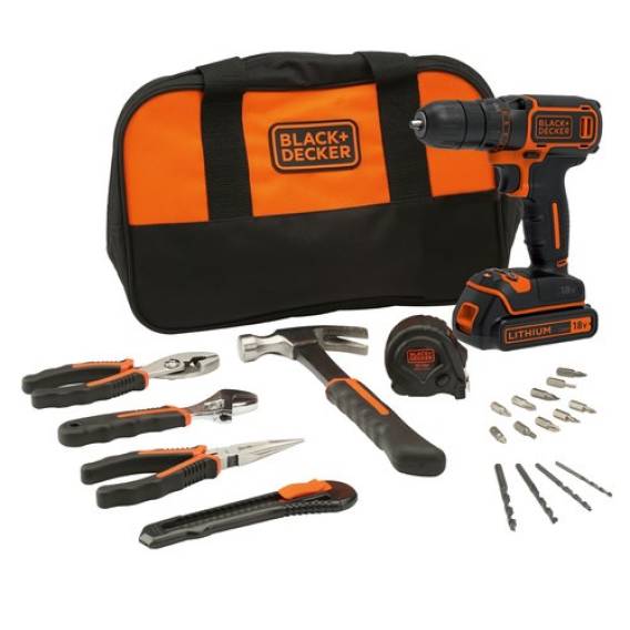 Obrázok pre Black & Decker BDCDC18HTSA-QW vrtačka Klíč Černá, Oranžová