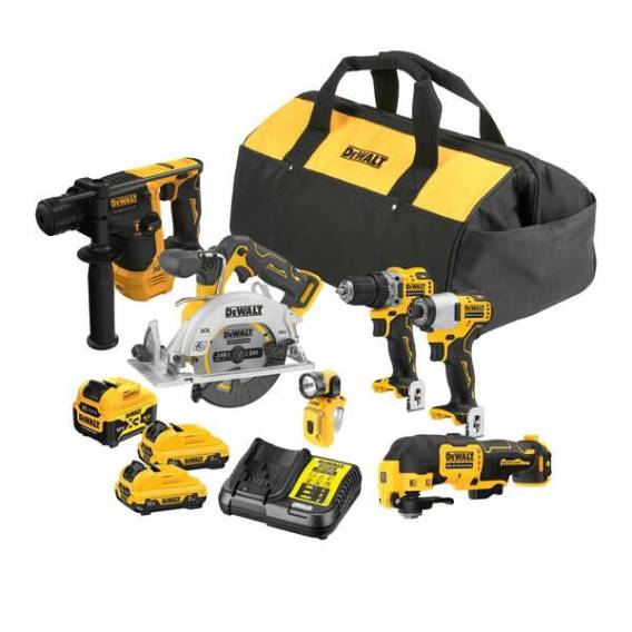 Obrázok pre DEWALT. 12V COMBO KIT DCK611P1D2 (DCH072+DCS512+DCD701+DCF801+DCS353+DCL510) 1x5.0 2x2.0Ah BAG