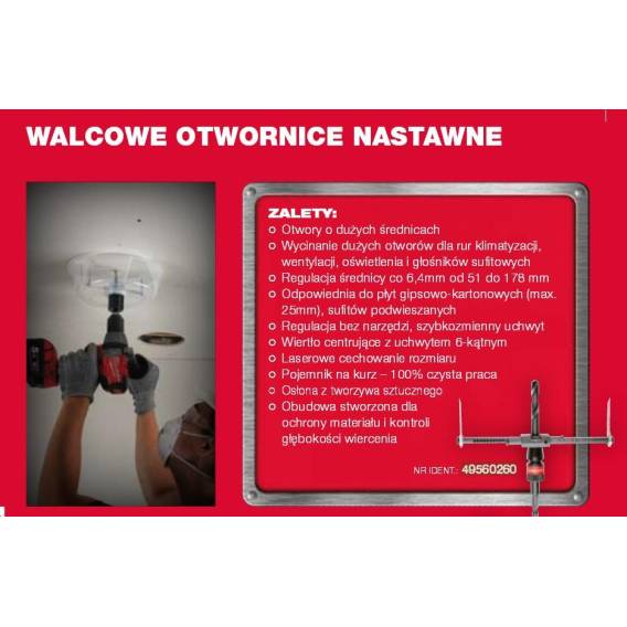 Obrázok pre MILWAUKEE HOLE SAW EXTENSION. 51-178mm FOR PLASTERBOARDS.