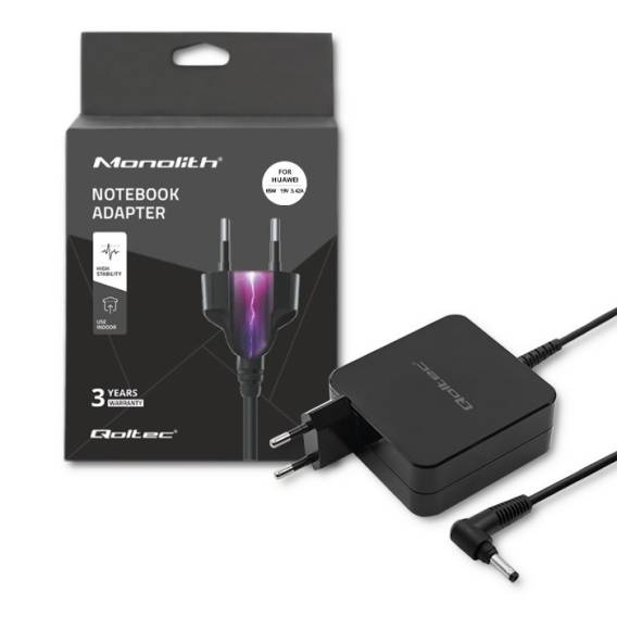 Obrázok pre Qoltec 51751 Napájecí adaptér pro notebook Huawei 65W | 19V | 3,42A | 4,0*1,7