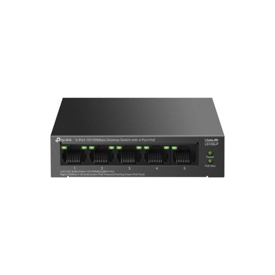 Obrázok pre TP-Link LiteWave LS105P Nespravované Fast Ethernet (10/100) Podpora napájení po Ethernetu (PoE) Černá