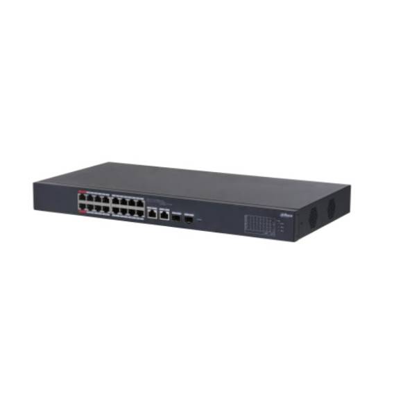 Obrázok pre Dahua Technology DH-CS4218-16ET-135 síťový přepínač Řízený L2 Gigabit Ethernet (10/100/1000) Podpora napájení po Ethernetu (PoE) Černá