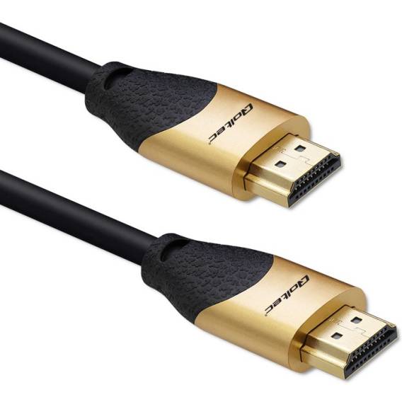 Obrázok pre Qoltec 50356 HDMI kabel 3 m HDMI Typ A (standardní) 3 x HDMI Type A (Standard) Černá, Zlato
