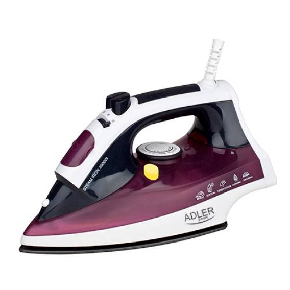 Obrázok pre Adler AD 5022 Suché i parní žehlení Keramická žehlicí plocha Purpurová, 2200 W
