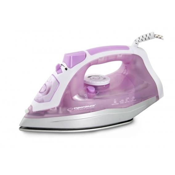 Obrázok pre Esperanza EHI004 žehlička Suché i parní žehlení Keramická žehlicí plocha 2400 W Purpurová, Bílá