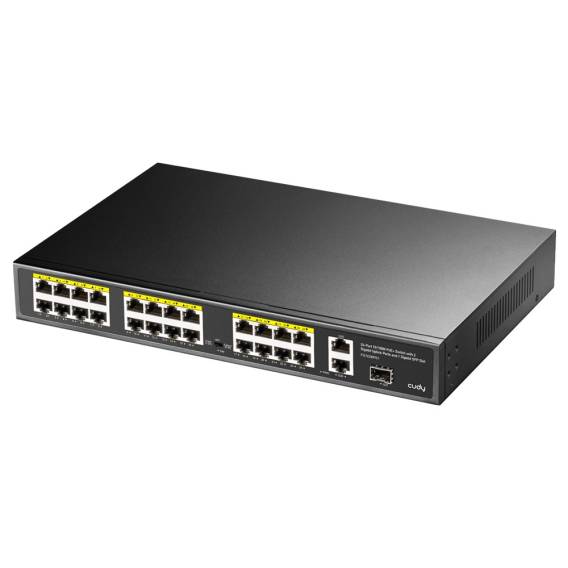 Obrázok pre Cudy FS1026PS1 síťový přepínač Nespravované Gigabit Ethernet (10/100/1000) Podpora napájení po Ethernetu (PoE) Černá