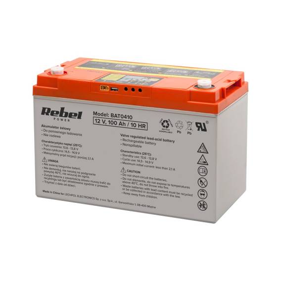 Obrázok pre Deep Cycle Gel Battery With Display 12V 100Ah