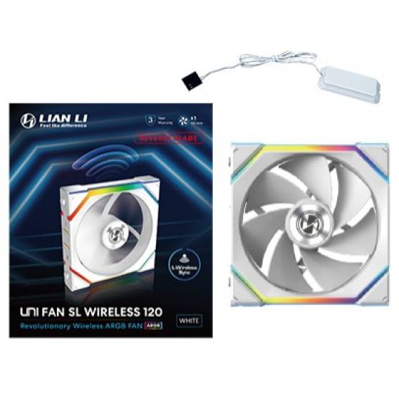 Obrázok pre Lian Li UNI FAN SL Wireless 120 Reverse Blade Počítačová skříň Ventilátor 12 cm Bílá 1 kusů