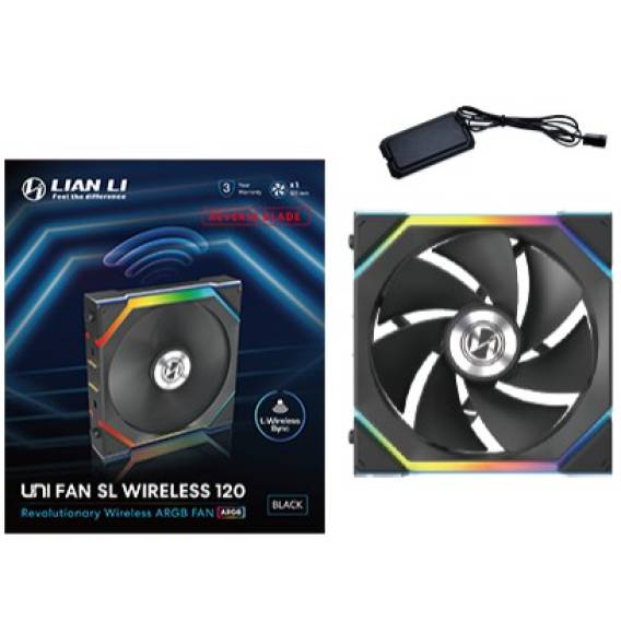 Obrázok pre Lian Li UNI FAN SL Wireless 120 Reverse Blade Počítačová skříň Ventilátor 12 cm Černá 1 kusů