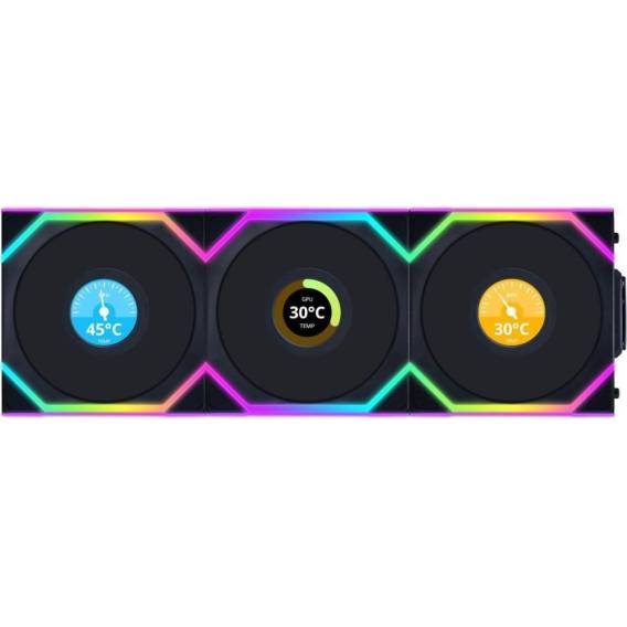 Obrázok pre Lian Li UNI FAN SL Wireless LCD 120 Počítačová skříň Ventilátor 12 cm Černá 3 kusů