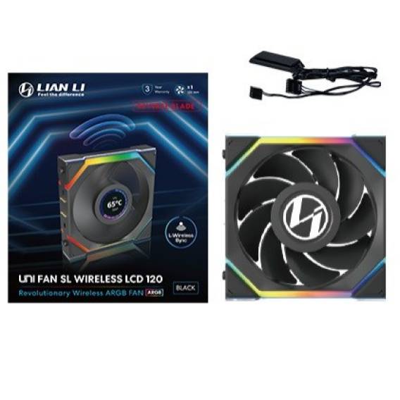 Obrázok pre Lian Li UNI FAN SL Wireless LCD 120 Reverse Blade Počítačová skříň Ventilátor 12 cm Černá 1 kusů