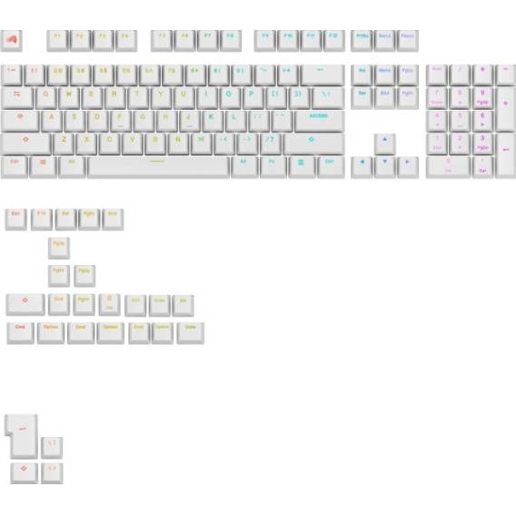 Obrázok pre Glorious GPBT Backlit Keycaps, ANSI Layout (US), PBT, Dye-Sub - White