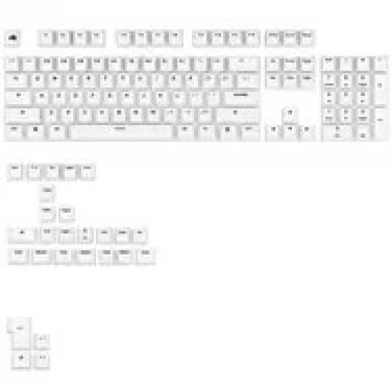 Obrázok pre Glorious GPBT Basics Keycaps, ANSI Layout (US), PBT, Dye-Sub - Classic White