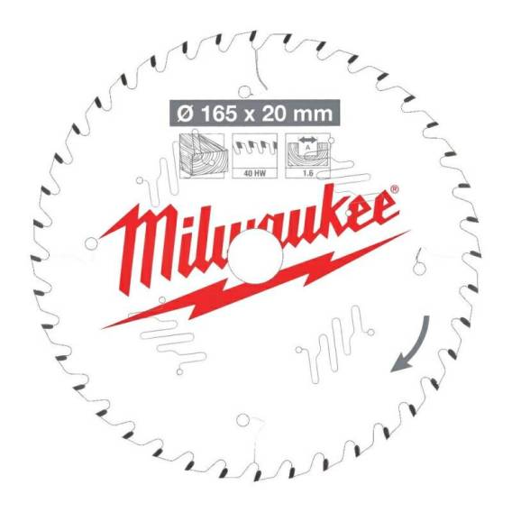 Obrázok pre MILWAUKEE CIRCULAR SAW BLADE 160x20x2.2x48Z WOOD - CLEAN CUT CSB P W