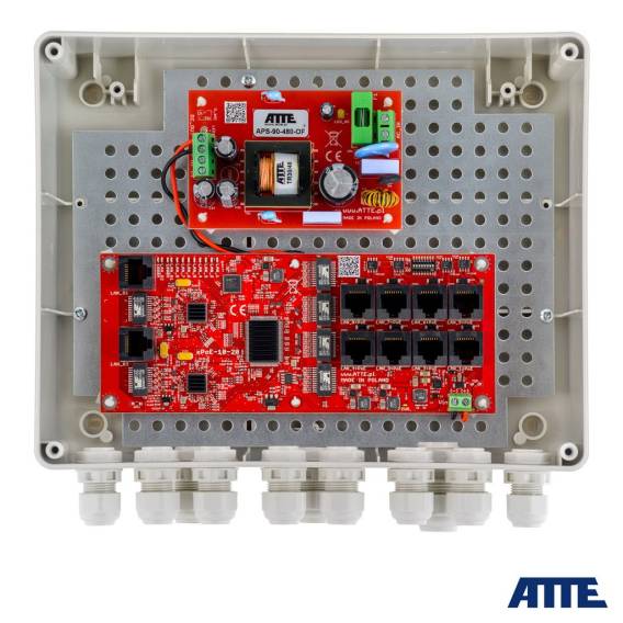 Obrázok pre 8-PORT POE OUTDOOR SWITCH FOR 8 IP CAMERAS ATTE IP-8-20-L2