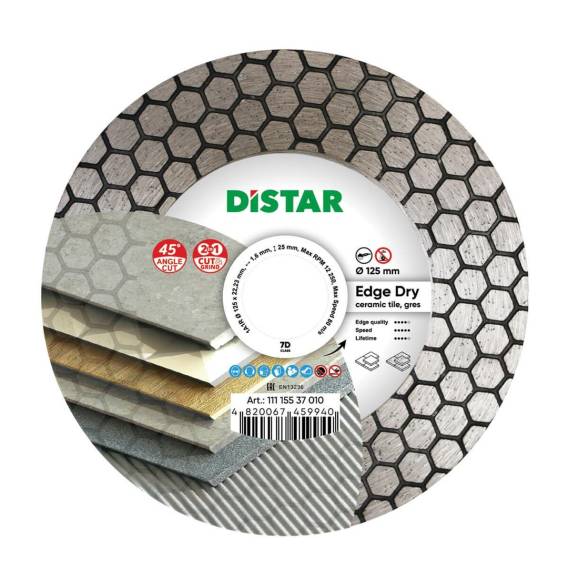 Obrázok pre DISTAR DIAMOND BLADE EDGE DRY 125 x 1.6 x 25 x 22.23mm