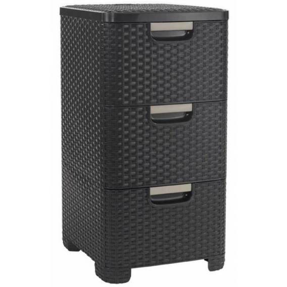 Obrázok pre CURVER BOOKCASE WITH 3 DRAWERS 3x14L /DARK BROWN