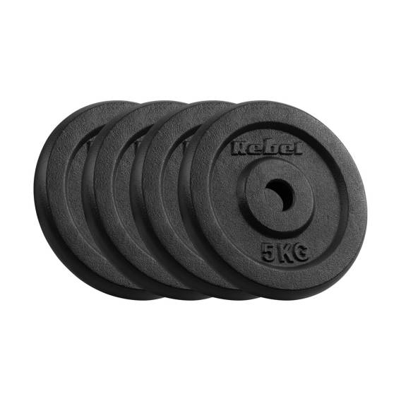 Obrázok pre Cast iron weight set 4x5kg, bore 31mm, classic disc, REBEL ACTIVE