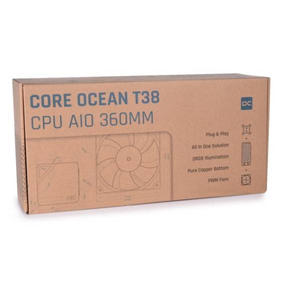 Obrázok pre Alphacool T38 Procesor Sada pro kapalinové chlazení 12 cm Černá