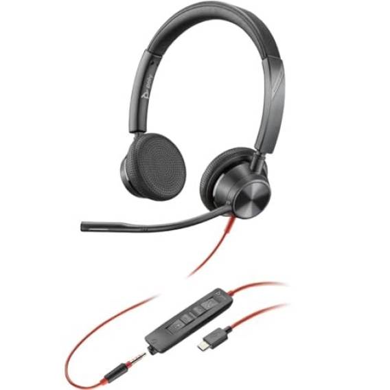 Obrázok pre HP Poly Stereofonní náhlavní souprava Poly Blackwire 3325 USB-C + 3,5mm konektor + adaptér USB-C/A