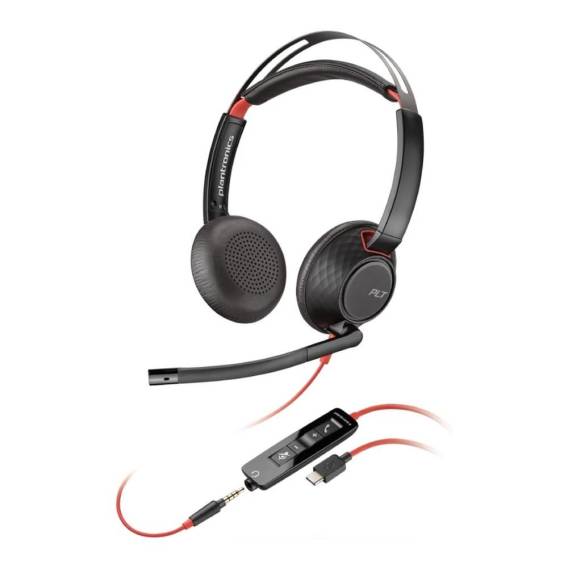 Obrázok pre HP Poly Stereofonní headset Poly Blackwire 5220 USB-C + 3,5mm konektor + adaptér USB-C/A (sada)